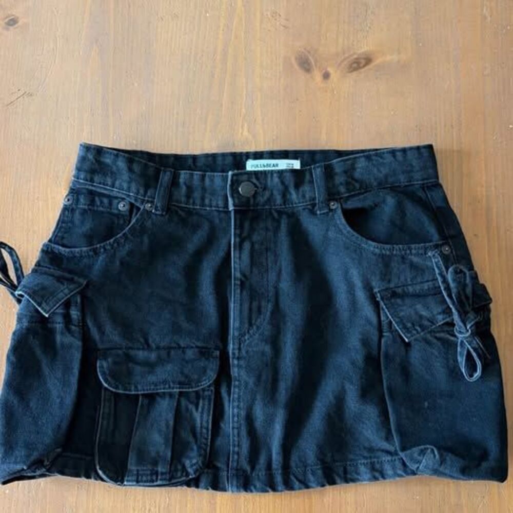 Pull&Bear Black Denim Skirt Medium